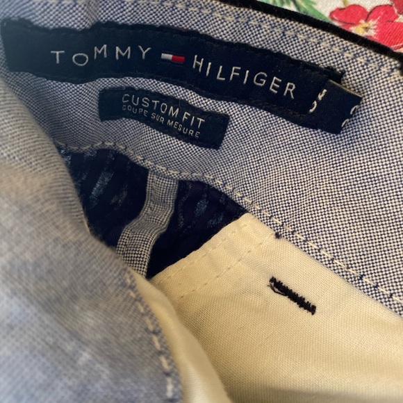 Mens TOMMY HILFIGER Stripe Navy Shorts Sz 32 - Picture 3 of 3